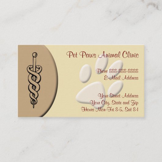 Tierklinik-Visitenkarte Visitenkarte (Vorderseite)
