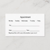 Tierklinik - Visitenkarten Visitenkarte (Rückseite)