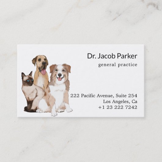 Tierklinische Hunde und Katzen Visitenkarte (Vorderseite)