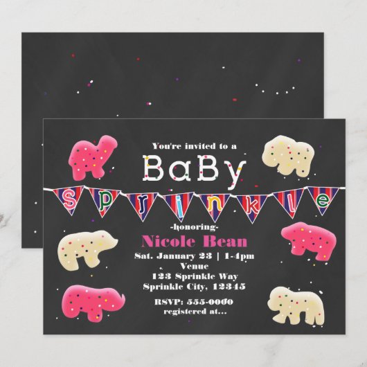 Tierkochen Kinderdusche Einladungen (Vorne/Hinten)