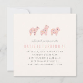 Tierkost Einladung zum Geburtstag - Bubblegum