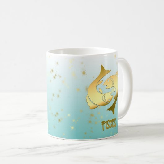Tierkreis-Astrologie-Horoskop-Zeichen Goldfische Kaffeetasse (VorderseiteRechts)