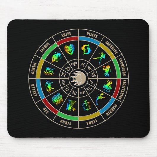 Tierkreis-Farbrad Mousepad (Vorne)