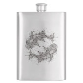 Tierkreis-Fisch-Entwurfs-Flasche Flachmann (Vorderseite)