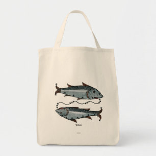 Tierkreis: Fische in der Farbe Tragetasche