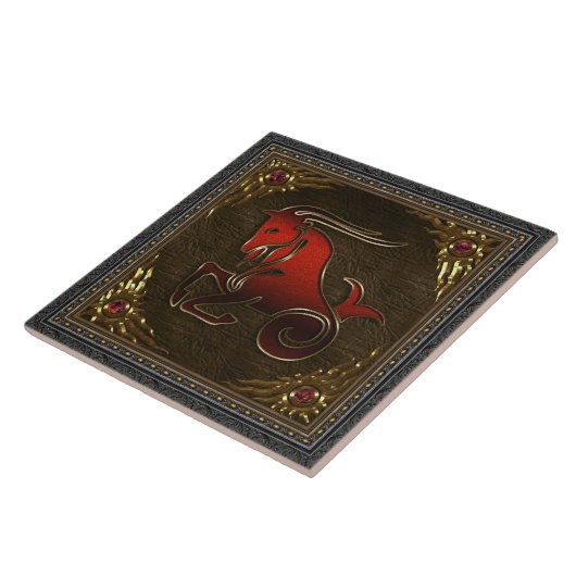 Tierkreis-Fliese - Steinbock Fliese (Seite)