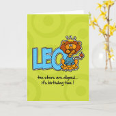 Tierkreis-Geburtstag - Löwe Karte (Gelbe Blume)