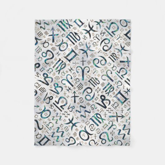 Tierkreis Glyphs Ohrschnecken-Muschel und -gold Fleecedecke (Vorderseite)