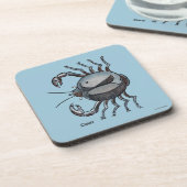Tierkreis: Krebs in der Farbe Getränkeuntersetzer (Linke Seite)