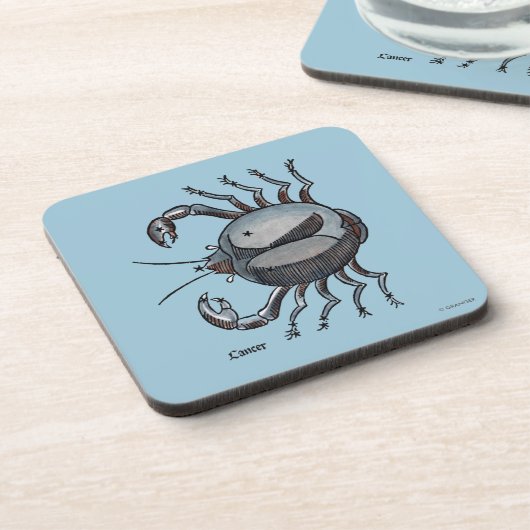 Tierkreis: Krebs in der Farbe Getränkeuntersetzer (Linke Seite)