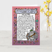 Tierkreis - Schütze-Spaß-Tatsachen Karte (Gelbe Blume)