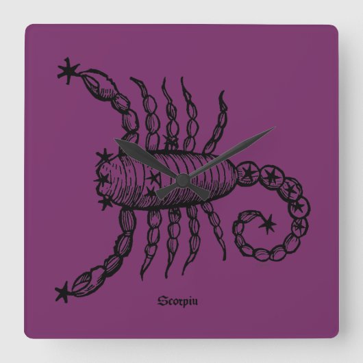 Tierkreis: Skorpion, 1482 Quadratische Wanduhr (Vorderseite)