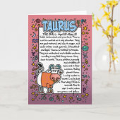 Tierkreis - Stier-Spaß-Tatsachen Karte (Gelbe Blume)