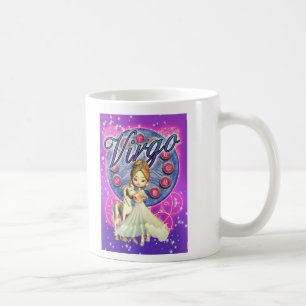 Tierkreis-Tassen-Jungfrau mit Unicorn und Kaffeetasse