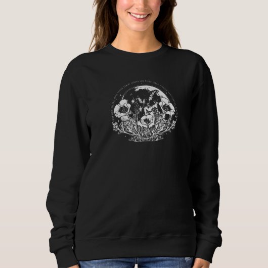 Tierkreis-Text-Ring Floral Mond Sweatshirt (Vorderseite)