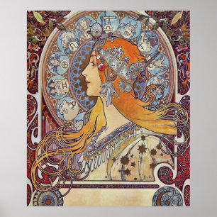 Tierkreis von Alphonse Mucha Poster