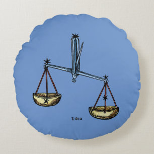Tierkreis: Waage in der Farbe Rundes Kissen