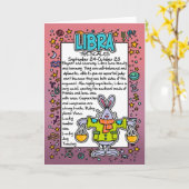 Tierkreis - Waage-Spaß-Tatsachen Karte (Gelbe Blume)