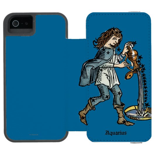 Tierkreis: Wassermann, 1482 Incipio iPhone Geldbeutel-Hülle (Folio Geöffnet)