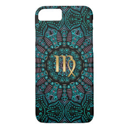Tierkreis-Zeichen-Jungfrau-Grün-Mandala Case-Mate iPhone Hülle