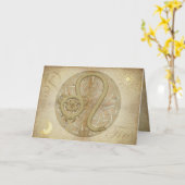 Tierkreis-Zeichen-Löwe Grüße und Notecards Karte (Gelbe Blume)