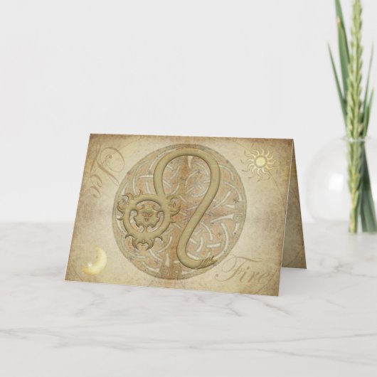 Tierkreis-Zeichen-Löwe Grüße und Notecards Karte (Vorderseite)