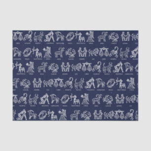 Tierkreis-Zeichen-Seidenpapier (blau) Seidenpapier