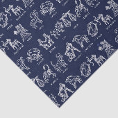 Tierkreis-Zeichen-Seidenpapier (blau) Seidenpapier (Ausschnitt)