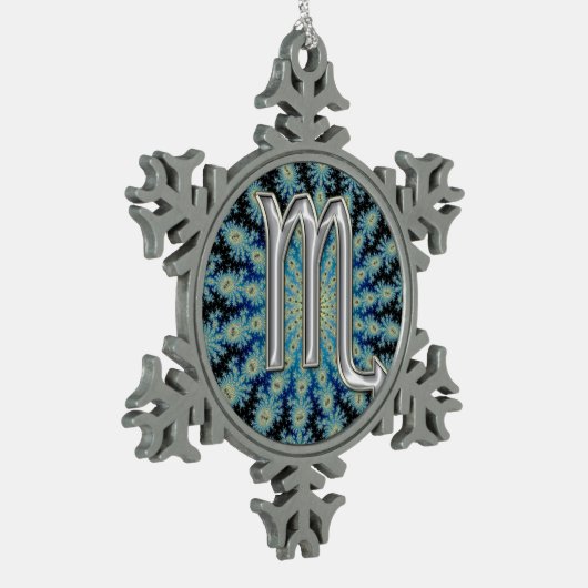 Tierkreis-Zeichen-Skorpions-Weihnachtsverzierung Schneeflocken Zinn-Ornament (Links)