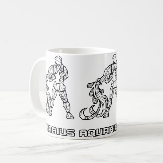 Tierkreis-Zeichen-Tasse: Wassermann Kaffeetasse (Vorderseite Links)
