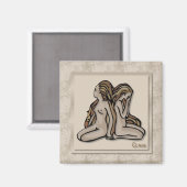 Tierkreis-Zeichen-Zwillings-Magnet Magnet (Vorderseite/Rückseite)