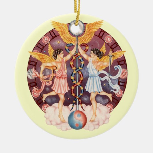 Tierkreis-Zwillinge - fertigen Sie es besonders Keramik Ornament (Vorne)