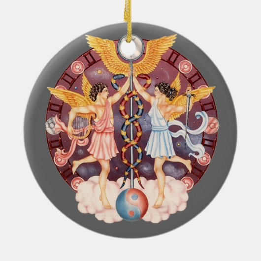 Tierkreis-Zwillinge - fertigen Sie es besonders Keramik Ornament (Hinten)