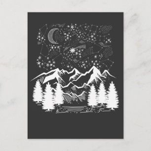Tierkreissternbilder Nacht Sterne Berge Postkarte