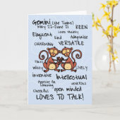 Tierkreiswortkarten - Zwillinge Karte (Gelbe Blume)