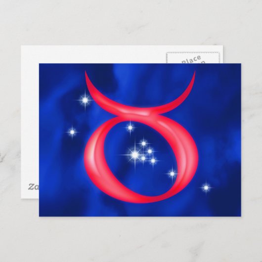 Tierkreiszeichen Stier Postkarte (Vorne/Hinten)