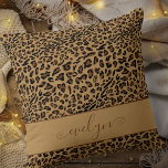 Tierleopard Print Brown and Black Personalisiert Kissen<br><div class="desc">Leopard Print Kissen. Trendy und immer beliebtes Tierdesign in Braun und Schwarz,  beiderseits und personalisiert mit Ihrem Namen auf der Vorderseite.</div>