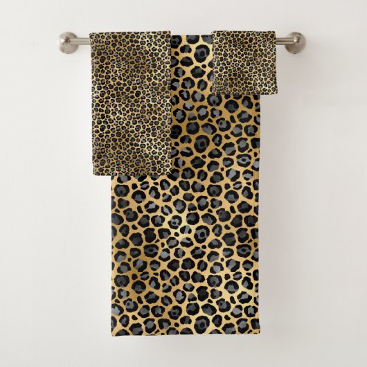 TIERLEOPARD PRINT LUXURY BADEZIMMER TOWEL SET (Insitu)