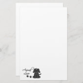 Tierliche Lover-Cartoon-Hunde- und Pfotendrucke Briefpapier (Vorne/Hinten)
