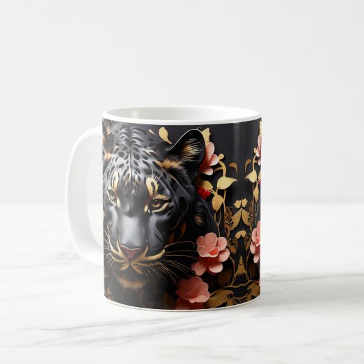 Tierliebhaber Big Cat Wildlife Safari Raubtiere Kaffeetasse (Vorderseite Links)