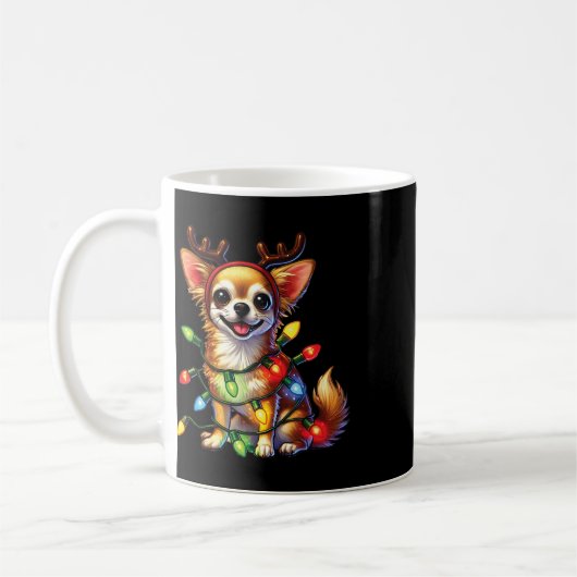 Tierliebhaber Chihuahua Hunde Reindeer Christma Kaffeetasse (Links)
