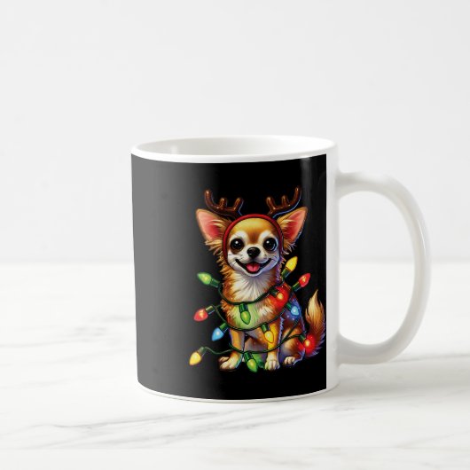 Tierliebhaber Chihuahua Hunde Reindeer Christma Kaffeetasse (Rechts)