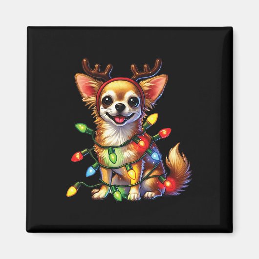 Tierliebhaber Chihuahua Hunde Reindeer Christma Magnet (Vorne)