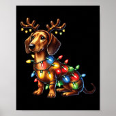 Tierliebhaber Dackel Hunde Rentier Antler C Poster (Vorne)