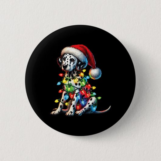 Tierliebhaber Dalmatiner Hunde Weihnachtsmannmütze Button (Vorderseite)