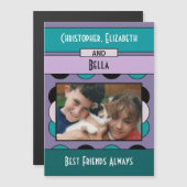 Tierliebhaber Foto lila Kühlschrank Magnetkarte Magneteinladung (Vorne/Hinten)