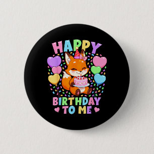 Tierliebhaber-Fuchs-Geburtstags-Shirt _ Kawaii Fuc Button