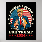 Tierliebhaber für Trump-Kampagne 2024 für Katzen u Poster (Vorne)