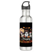 Tierliebhaber glückliche Hallothanksmas Essentia Edelstahlflasche (Vorderseite)