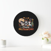 Tierliebhaber glückliche Hallothanksmas Essentia Große Wanduhr (Zuhause)